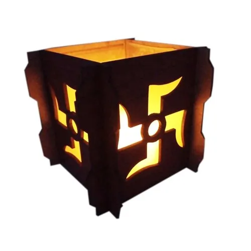 Rustic MDF Wood Decorative Lamp