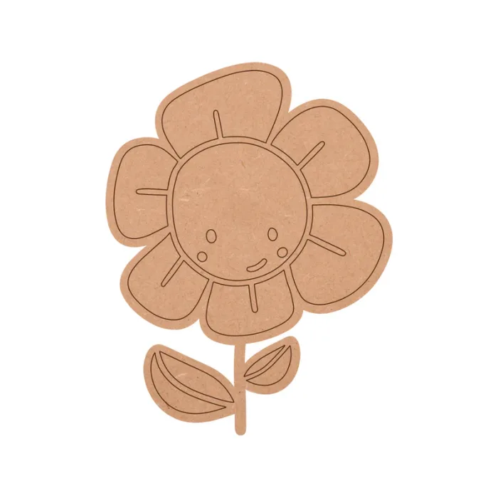 Pre Marked Flower Shape MDF Fridge Magnets Base